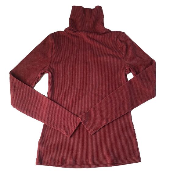 Old Navy Juniors Plush Tee Ribbed Long Sleeve Turtleneck MauveRose Medium NWT - Picture 2 of 16